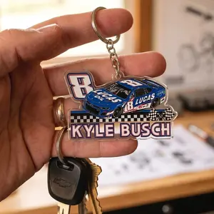 Kyle Busch Memorial Acrylic Keychain, Retro Racing Keychain, Stock Car Motorsport Gift, Race Fan Accessory, Driver Tribute Keychain