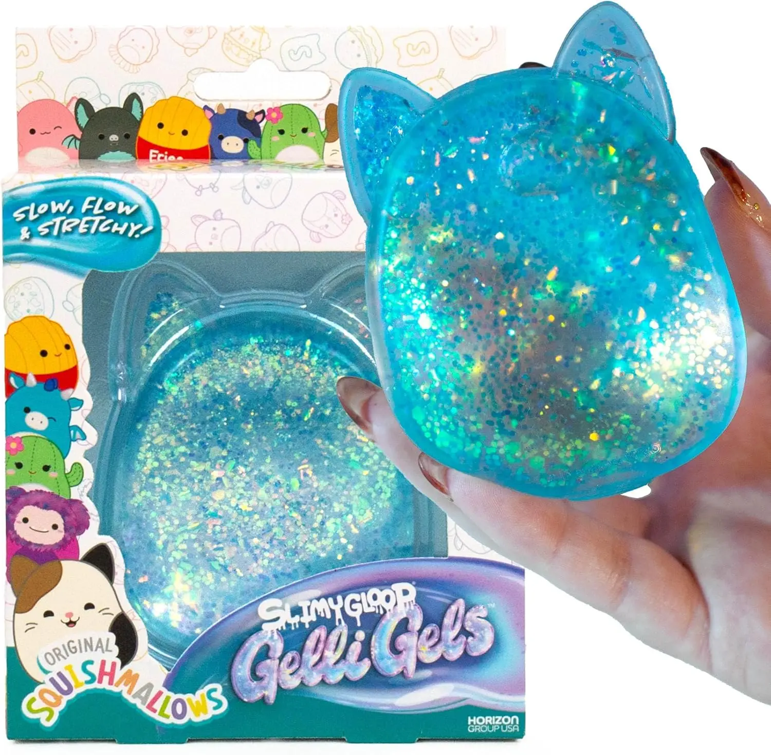 SlimyGloop Squishmallows GelliGels Blue Cat Squishy Sensory Fidget Toy