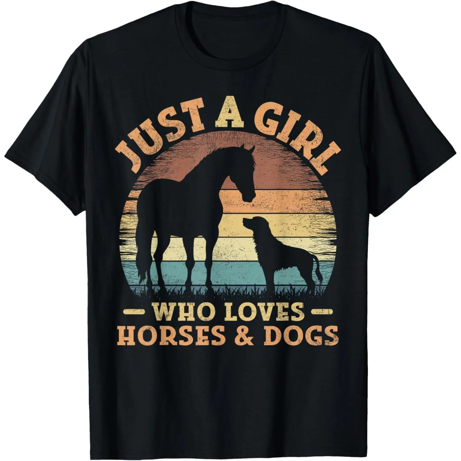 Just A Girl Who Loves Horses and Dogs Women Girls T-Shirt
