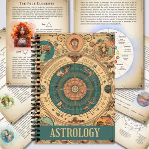 A5 Coil Notebook, Retro Magic Book Style Journal, Ideal for Manifestation and Astrology Notes, Perfect for Star Sign Enthusiasts