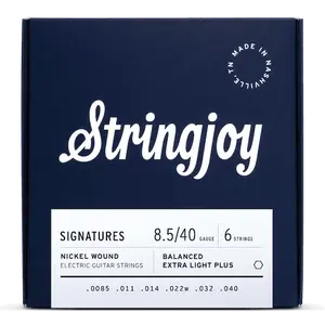 Stringjoy 8.5-40 Balanced Extra Light Plus Gauge Signatures - Nickel Wound Electric Guitar Strings