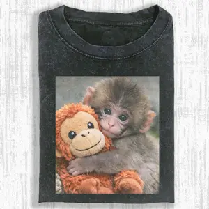 Punch Monkey Crew neck T-Shirt,High-Quality Print,Casual Comfort Breathable Short Sleeve for Men and Women's Top Daily Wear