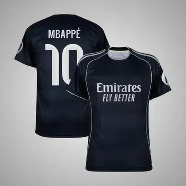 2026 RMA Away Mbapppppp 10 Black Football Jersey, Away RMA 25 26 Mbappe ...