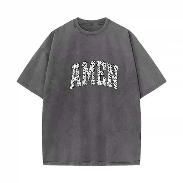 Washed Cotton Tee-Gray