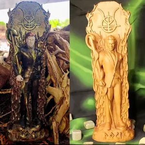 Loki Norse God Wooden Statue