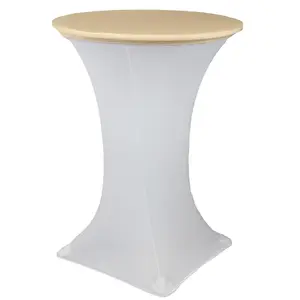 30 Inch Stretch Spandex Table Topper/Cap Champagne