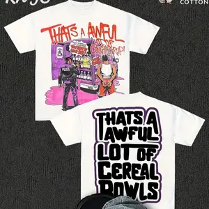 Unisex Retro "That's A Awful Lot of Cough Syrup" Graphic Cotton T-Shirt - Navy Blue Casual Short Sleeve Tee, 100% Cotton Loose Fit, Lightweight & Breathable for Men & Women, Machine Washable