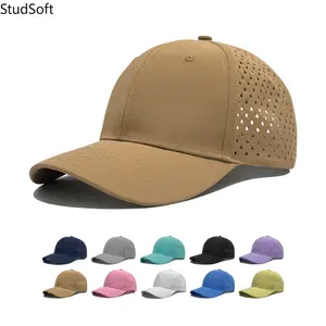 Solid Color Golf Baseball Cap for Men Women, Waterproof Laser Perforated Breathable Hat, Quick Dry Outdoor Sun Protection Adjustable Cap