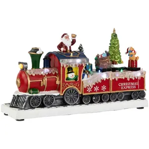 Northlight LED Lighted Animated and Musical Toy Shop Train Christmas Village Display - 12"