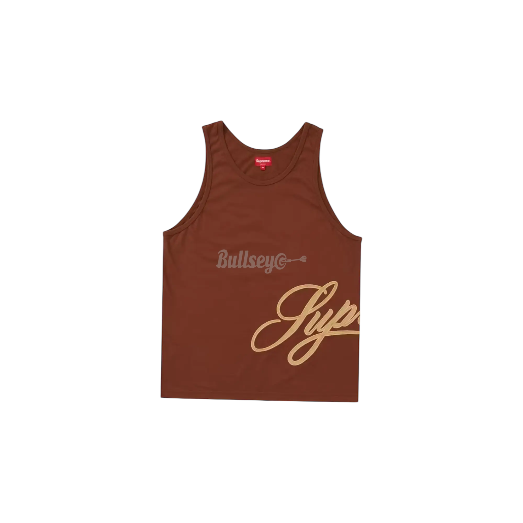 Supreme Mesh Script Brown Tank Top