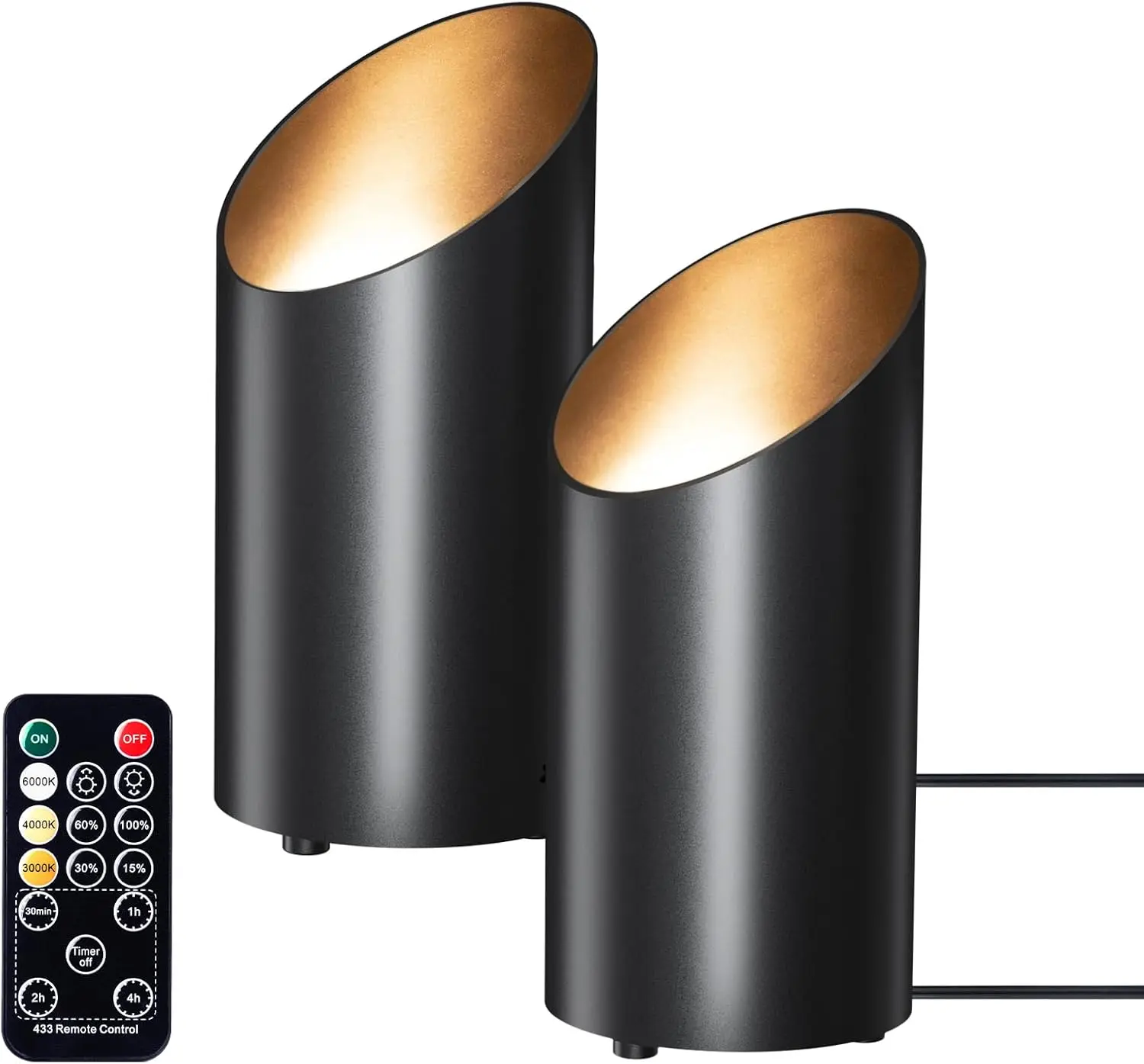 Brightown 2 Pack Uplights Indoor Floor Can Lights - 6000K LED Up Lights with Remote and Timer, 3 Color Temperatures and Dimmable Uplighting Spotlights for Dark Corner Sofa House Plant Picture