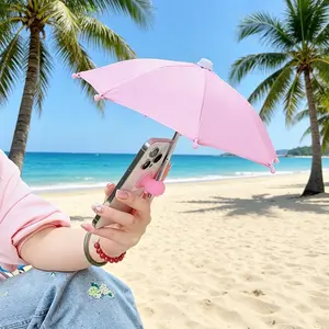 Phone Umbrella Stand, Mini Sunshade Umbrella for Phone, Adjustable Fist-Style Suction Cup, Universal Anti-Glare Sunshield, Ideal for Outdoor Use, Phone Mount