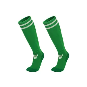 Men's Football/Soccer Long Tube Socks, Silicone Anti-Slip Grip Towel Bottom, Breathable Moisture-Wicking Fabric, Compression Design, Multi-Size Secure Fit for Sports Training