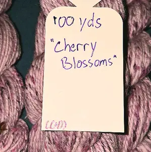 Merino + Viscosse Hand Spun Yarn 100 YDS Worsted Weight "Cherry Blossoms" Soft and Fluffy Ideal for Knitting and Crochet Projects