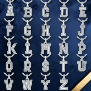 UMCHO Fashion Alphabet Pendant A-Z Cubic Zirconia Pendant 925 Silver Letter Engraved Necklace Pendant Suitable For Men And Women (not Included Necklace)