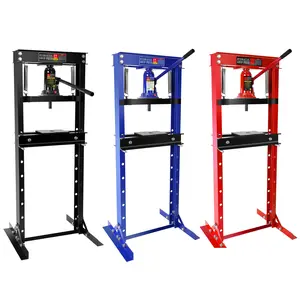 12 Ton Hydraulic Press, h-Frame Garage Floor Shop Press with Stamping Plates, 12T Adjustable Height Bearing Press Heavy Duty for Bending, Straightening, Bearing, Metalworking, Automotive Repair