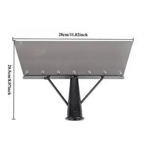 Solid wood long-handled stainless steel ground removal shovel, heavy-duty floor cleaning shovel blade, multifunctional outdoor tool for patios, driveways, concrete surfaces—removes moss, weeds, snow, mud, and paint residue.