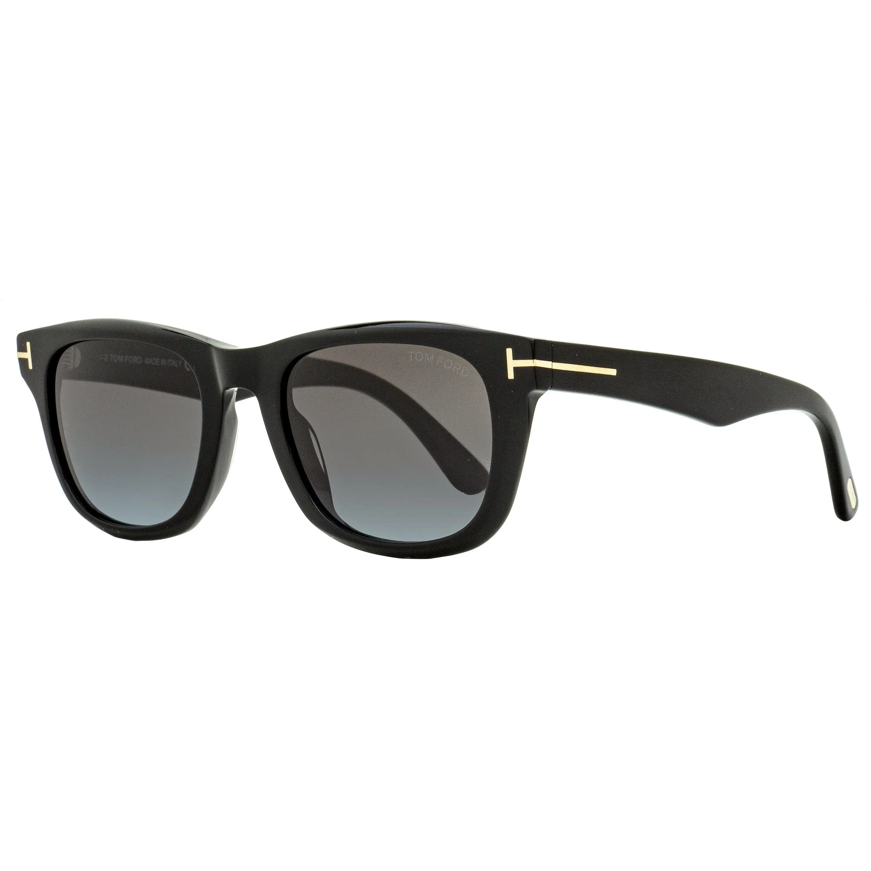 Tom Ford Kendel Sunglasses, TF1076-01B Black, 54mm, Classic Rectangular Shape, Gold Accents, 100% UV Shield, Iconic Hinge, TF1076 Gold "T", Iconic Gold Hinge