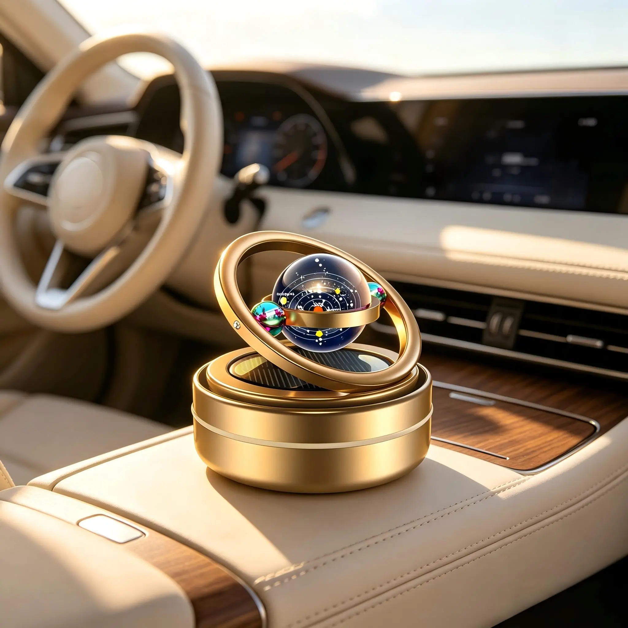 Solar-Powered Dashboard Rotator, Solar-Powered Car Decorative Diffuser, Space-Themed Car Accessories