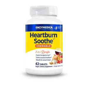Enzymedica, Heartburn Soothe, Fast-Acting Digestive Aid, Vanilla Orange, 42 Chews