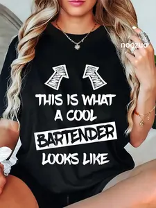 100% Cotton Unisex Cool Bartender Funny Saying Bartenders Bartending T-Shirt