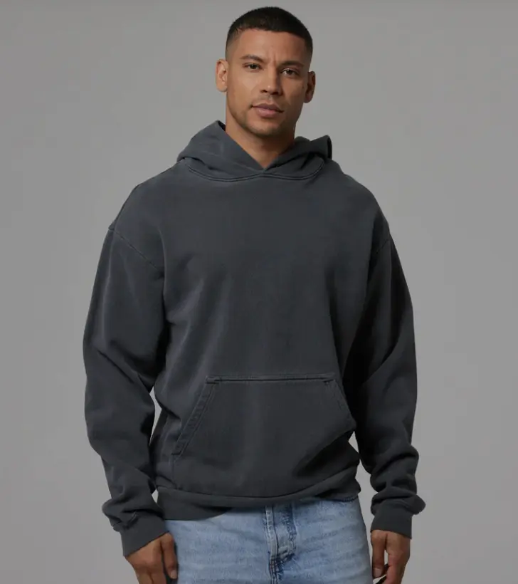 TALENTLESS - MENS EMBROIDERED LOGO HOODIE -GREY