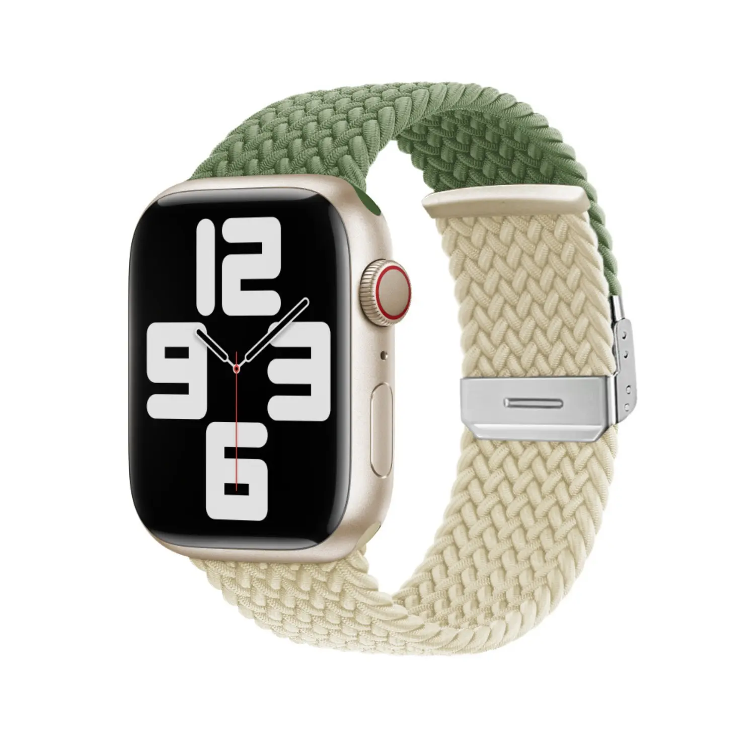 Compatible with Apple Watch: Two-Tone Braided Nylon Elastic Band with Buckle — iWatch Series 10 Wristband Compatible with Apple Watch: Two-Tone Braided Nylon Elastic Band with Buckle — iWatch Series 10 Wristband