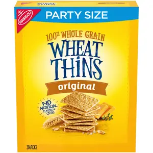 WHEAT THINS Original Snacks, Whole Grain Wheat Crackers, Party Size, 20 oz WHEAT THINS Original Snacks, Whole Grain Wheat Crackers, Party Size, 20 oz