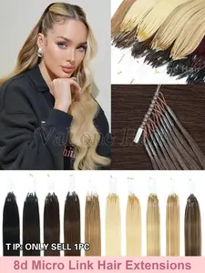 8D Nano Beads Hair Extensions,50 Strands 30g Micro Loop Human Hair Extensions, Straight Human Hair Invisible And Traceless Micro Link Human Hair, Invisible And Natural Looking Hair, Easy To Install, Seamless, Increase Hair Volume, Perfect For Daily Wear