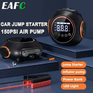 Cars Accessories 7200mAh CarJump Starter With 150PIS Car Air Compressor Air Pump Power Bank Tire Inflator Emergency Boost with Anti-reverse Clip