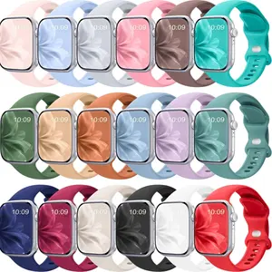 18 Pack Silicone Bands Compatible with Apple Watch 38mm 40mm 41mm 42mm 44mm 45mm 46mm 49mm Women Men, Soft Waterproof Replacement Wrist Band for iWatch Series 11 10 9 8 7 6 5 4 3 2 1 SE Ultra