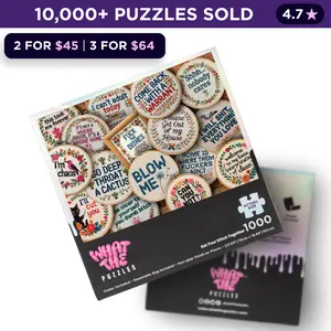 What The Puzzles – Get Your Stitch Together I 1000 Piece Jigsaw Puzzle for Adults, Premium Funny Gift, Non-Glare Puzzle with Hidden Details