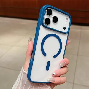 MagSafe Slim  Phone Case  Magnetic Phone Case For iPhone 17 17Air 16 15 14 13 12 11 Pro Max Plus XsMax, Classic Hybrid Design, Transparent, Shock Protection, Compatible With MagSafe