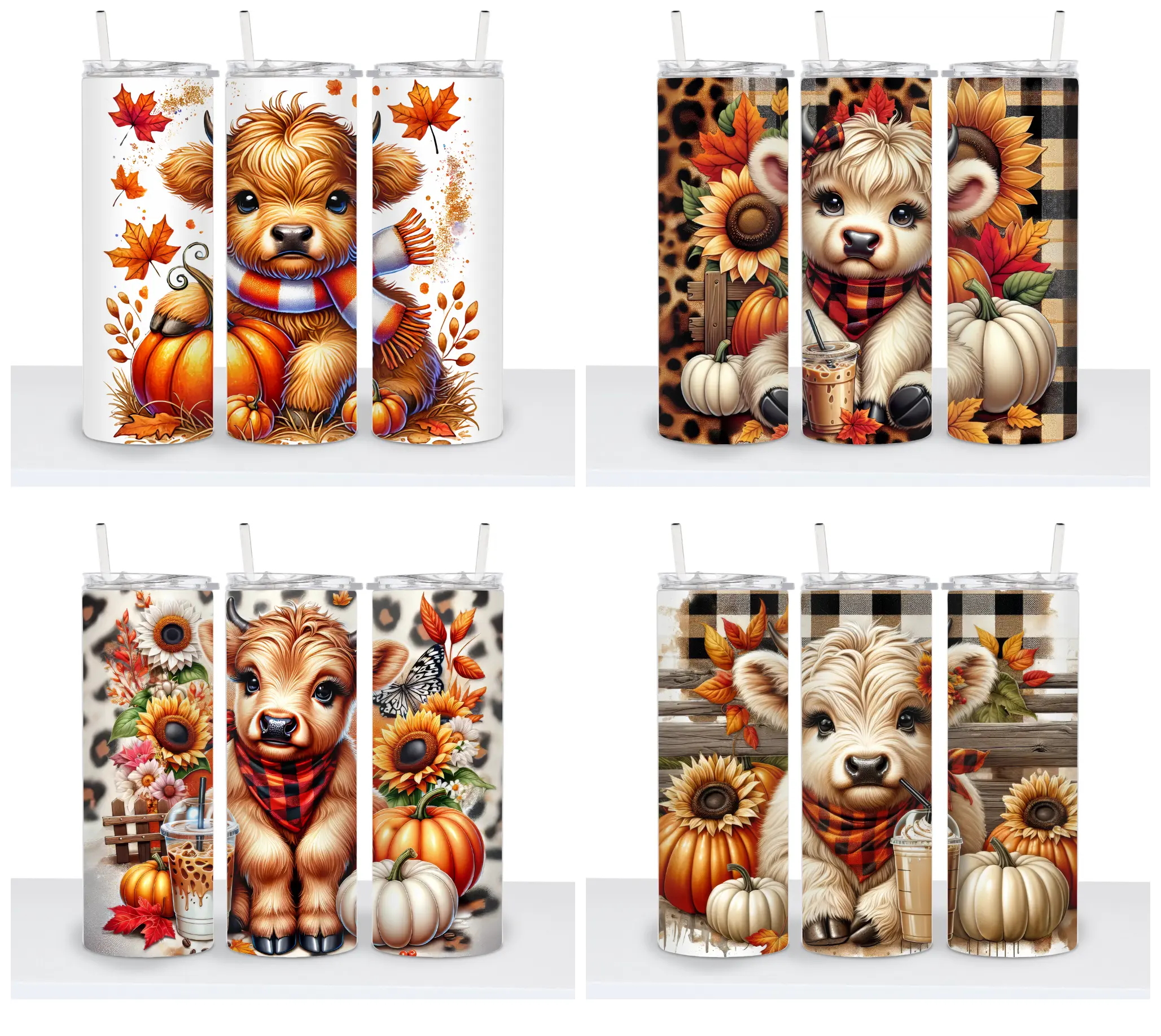 Fall Cows (2024) Choice - 20oz Double wall insulated tumbler Drinkware Plastic Lid Reusable