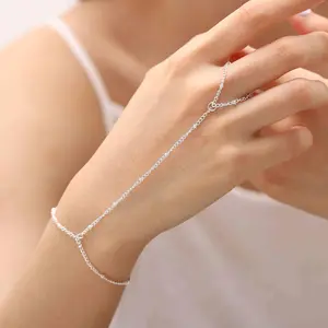 New Women's Handwear Stainless Steel  Bead Bracelet Finger Chain Minimalist Fashion Bead Bracelet