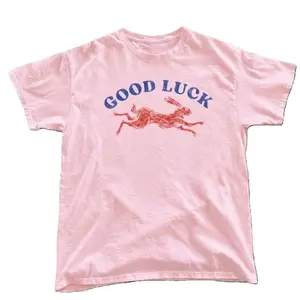 Light Pink Good Luck Bunny tee Size S-5XL