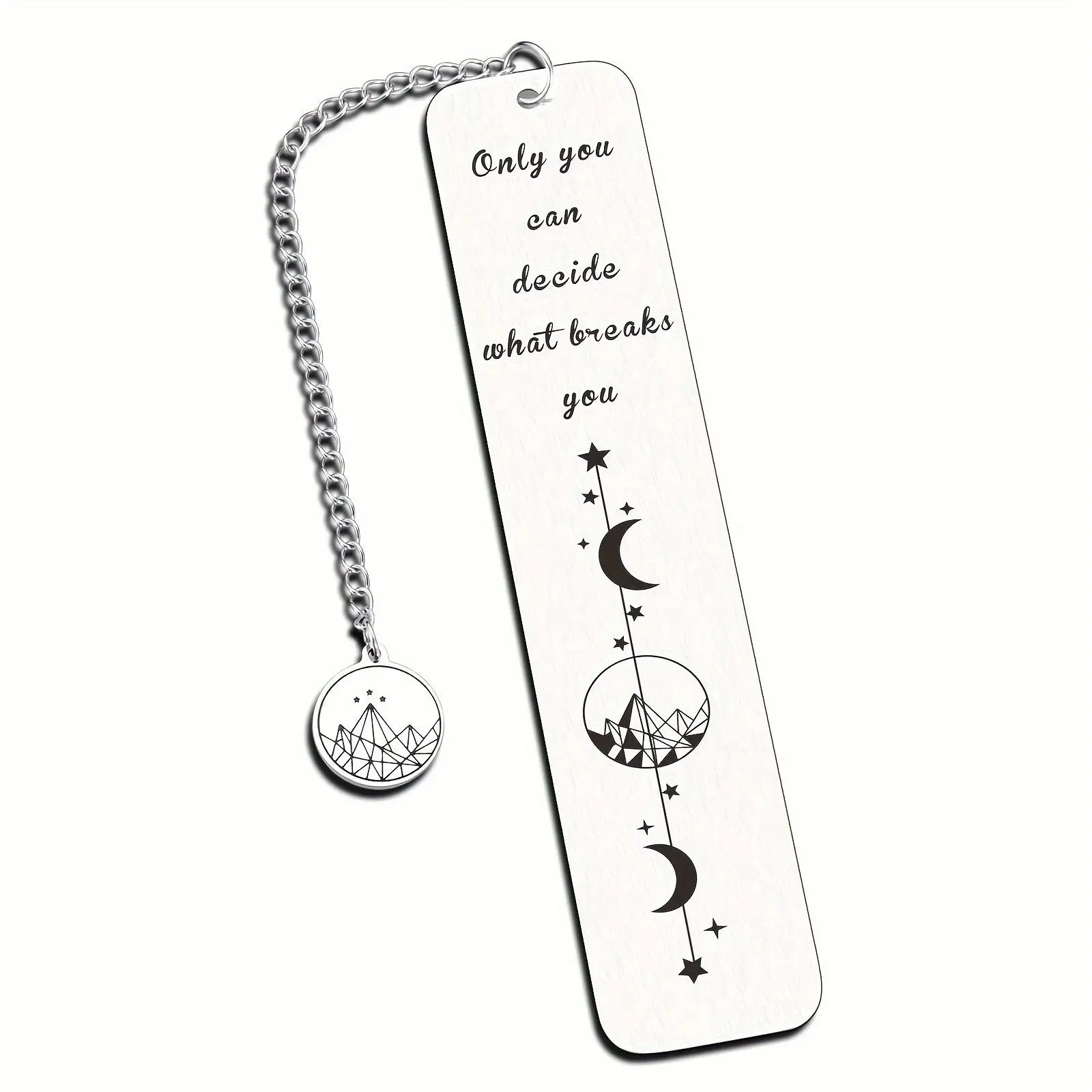 Stainless Steel Bookmark, 1 Count Funny Pattern Bookmark, Inspirational Bookmark, Gift for Book Lovers, Gift for Friend Son Daughter Mom
