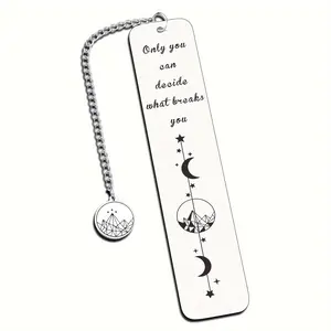 Stainless Steel Bookmark, 1 Count Funny Pattern Bookmark, Inspirational Bookmark, Gift for Book Lovers, Gift for Friend Son Daughter Mom