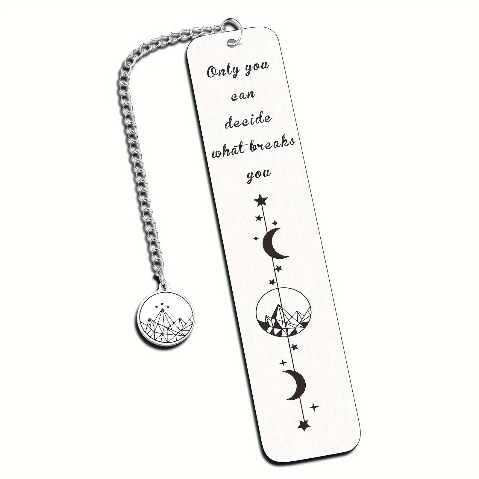 Stainless Steel Bookmark, 1 Count Funny Pattern Bookmark, Inspirational Bookmark, Gift for Book Lovers, Gift for Friend Son Daughter Mom