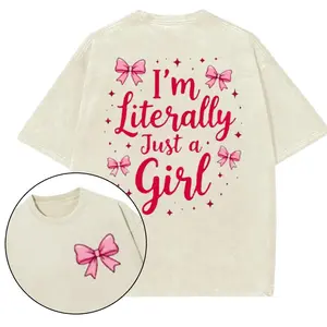 Im Literally Just A Girl Gym T-Shirt, Gym Shirt, Graphic Gym Shirt, Vintage Washed Tee Conton, Gym Shirt Women, For Men, Ful Size