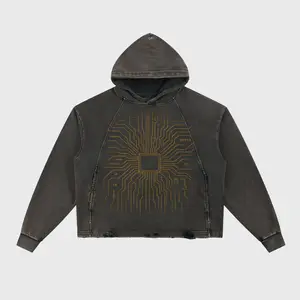 Fallout Trail // Dustwalker | MOD 1 Vintage Washed Frayed-Hem Hoodie Mold