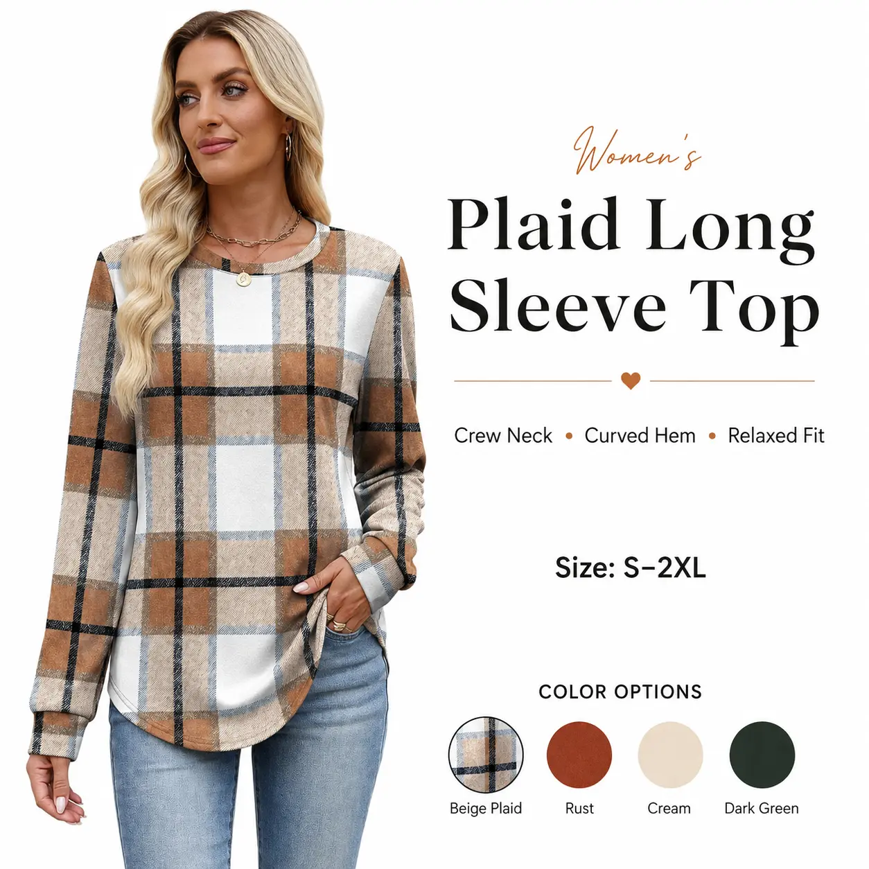 OFEEFAN  Sweatshirt for Women Crewneck Long Sleeve Shirts Curved Hem Lightweight Sweaters Fall Clothes 2026