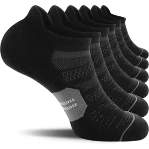 Men's Ankle Running Socks with Cushion Low Cut Athletic Tab Socks for Men Women 6 Pack