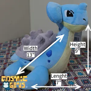 Lapras Plush - Pokémon Lapras, Soft Plush Toy, 13" Width, 9" Height, 7" Length