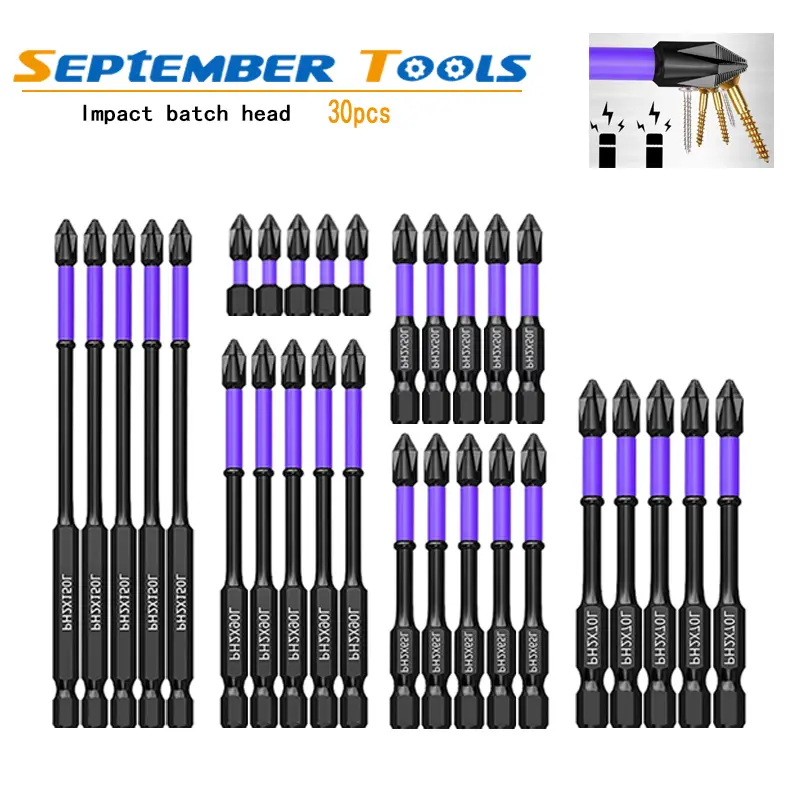 30pcs Screwdriver Bits Set - Magnetic, Non-slip, Shockproof Alloy Steel Impact Bits with Hex Shank, Power Tool Accessory for Impact Drivers