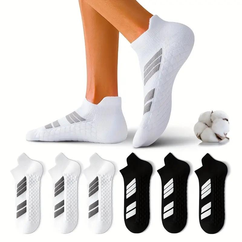 6 Pairs Men's No-Show Ankle Socks - Cotton Breathable Moisture-Wicking ...