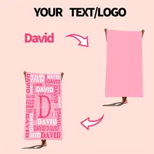 Custom Personalized Beach Towel - Ultra-Absorbent, Quick-Drying Polyester, Modern Style, Low-Lint, Machine Washable - Ideal for Swimming, Travel - Home Bathroom Towel Travel Essential