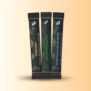 Peace Boost 3 Stick Sampler of Instant Mushroom Coffee with Collagen – Try Original, DeStress, and Sleep with Kava