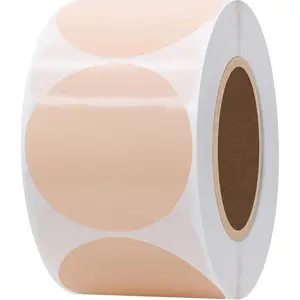 2 inch Circle Color Direct Thermal Stickers Shipping Labels for Barcodes,Name Tag,DIY Logo Design,QR Code,Inventory- Compatible with ,Rollo,Munbyn,and -750 pcs (2 inch,Khaki)