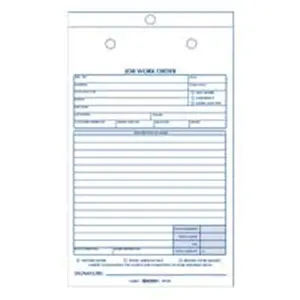 Rediform Office Products  Job Work Order Book- 2 Parts- 5-.50in.x8-.50in.- 50-BK